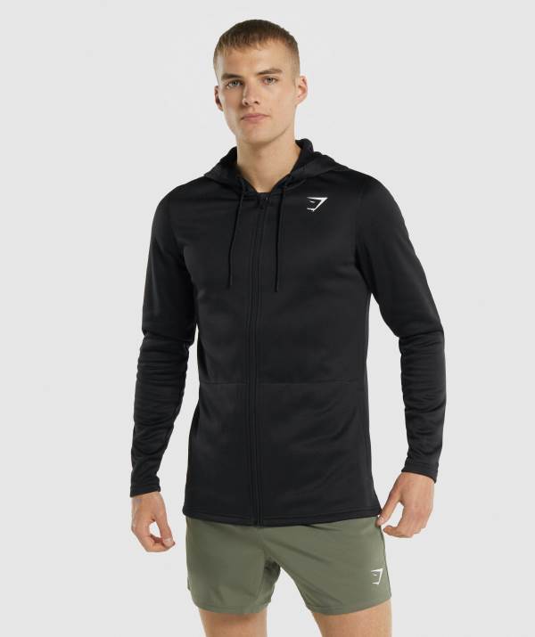 Panske Mikiny S Kapucňou Gymshark Arrival Zip Up Čierne | QW6340258